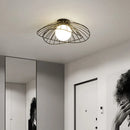 Industrial Ceiling Light Axyaa Straw Hat Glass Ball Lamp Nordic Creative Black or Gold