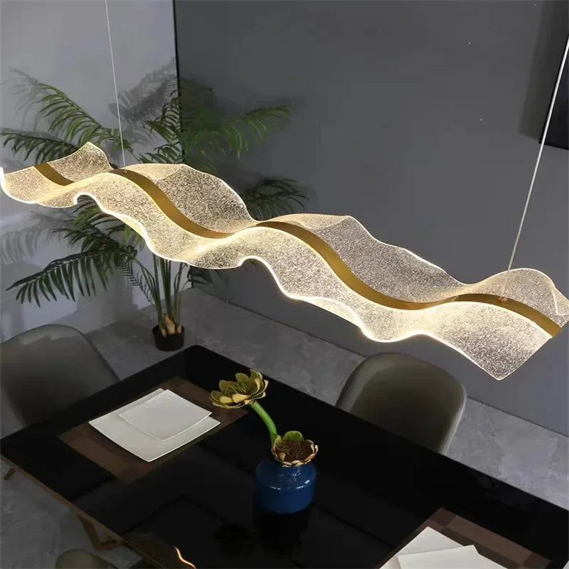 Axyaa Wave LED Pendant Lights for Dining Living Room Chandelier