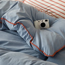 Axyaa Grid Duvet Cover Set with Sheet Pillowcases, Twin to Queen Size