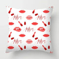Axyaa Red Lips Heart Pillow - Black Love Sofa Car Cushion Cover