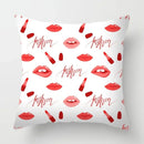 Axyaa Red Lips Heart Pillow - Black Love Sofa Car Cushion Cover