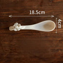 Axyaa Handmade Flower Ceramic Dessert Soup Spoon Tableware