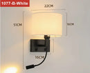 Axyaa LED Rotating Angle Wall Light with Fabric Lampshade for Bedroom and Living Room