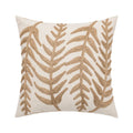 Axyaa Linen Embroidery Leaves Cushion Cover - Beige Green 45x45cm