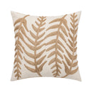 Axyaa Linen Embroidery Leaves Cushion Cover - Beige Green 45x45cm