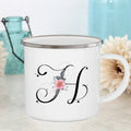 Axyaa Flower Mugs - Creative Enamel Coffee Cups Handle Drinkware for Wedding Gifts