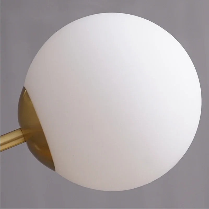 Axyaa Modern Glass Ball LED Ceiling Chandelier in Black Gold for Home Lighting