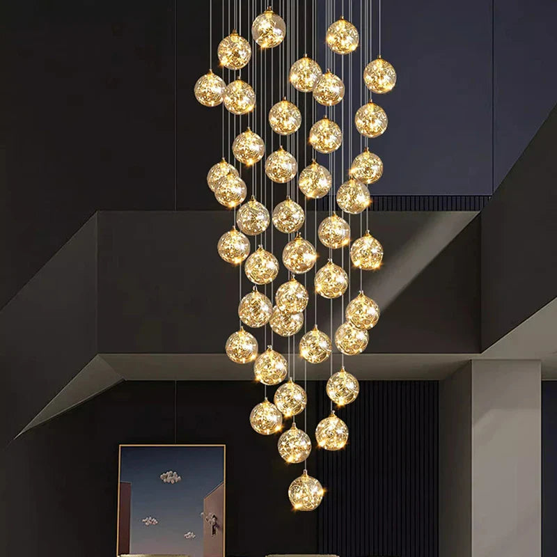 Axyaa Staircase Chandeliers for Living Room LED Pendant Light Lamps