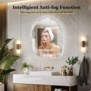 Axyaa Irregular LED Vanity Mirror with Clear-crystal Glass Frame and Backlit