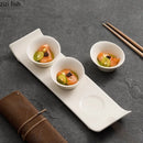 Axyaa Beveled Edge Ceramic Snack Plate Set Creative Molecular Cuisine Tableware