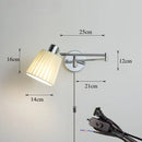 Axyaa LED Wall Lamp Adjustable Telescopic Arm Home Decor Bedside Bedroom Switch Reading