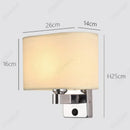 Axyaa LED Fabric Wall Lampshade with Switch for Bedroom or Living Room