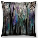 Cute Cat Moon Night Wonderland Witch Halloween Dance Pillow Cover by Axyaa