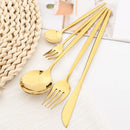 Axyaa 24pc Stainless Steel Cutlery Set - Knife Fork Spoon Teaspoon Mirror Flatware