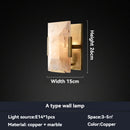 Axyaa Gold Black Marble Wall Lamp LED Sconce for Villa Living Room Bedroom Hallway
