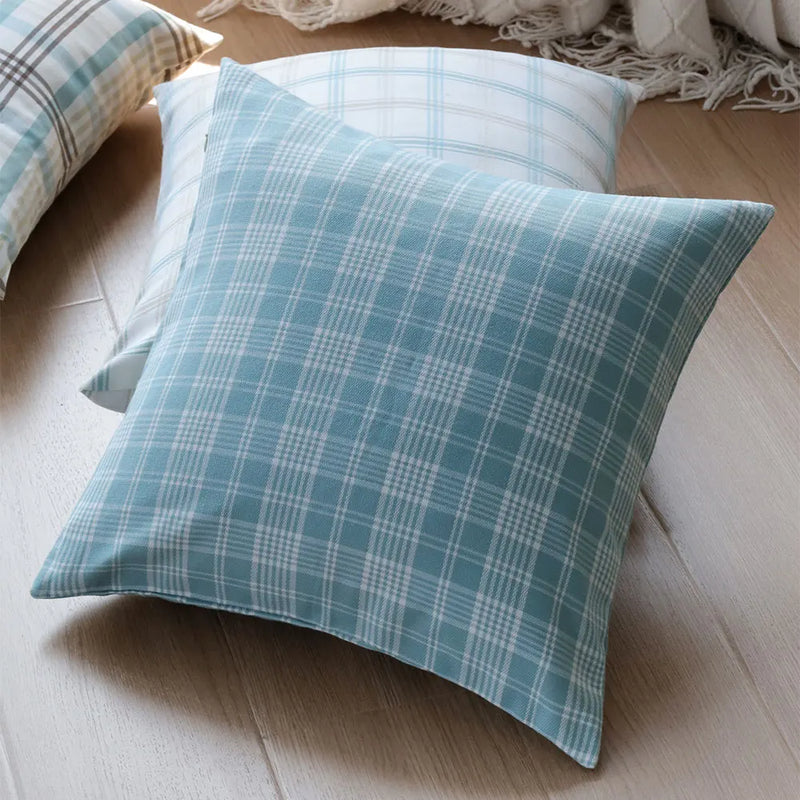 Axyaa Plaid Cushion Cover: Simple Nordic Style Sofa Pillow Cover for Home Decor