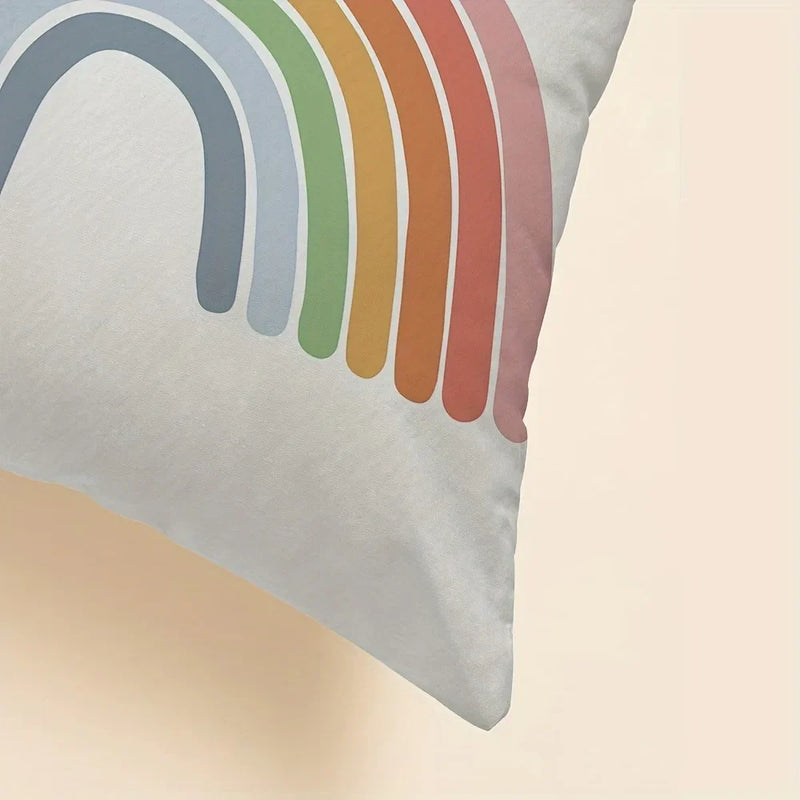 Axyaa Rainbow Sun Pattern Pillowcase for Children's Room & Living Room Decor