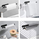 Axyaa Self Adhesive Stainless Steel Paper Holder for Kitchen Wall Storage