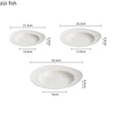 Axyaa Solid Color Hammer Pattern Deep Plate Salad Soup Pasta Plates