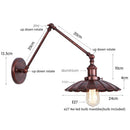 Axyaa Gold Industrial LED Wall Lamp with Pull Chain Switch - Vintage Style