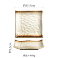 Axyaa Hammer Pattern Ceramic Sushi Dessert Snack Plates for Molecular Cuisine