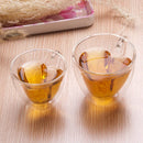 Axyaa Heart Double-layer Cup with Handle | Home Beverage Glass Cup | Love Coffee Cup