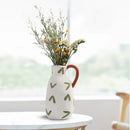 Axyaa Ceramic Handle Vase for Flowers, Modern Home Decor