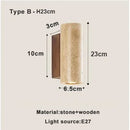Axyaa Wabi Sabi Taupe Marble Wall Lamp - Japanese Style Up Down Wall Sconce