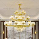 Axyaa Crystal Chandelier 2024: Elegant Light Luxury Villa Hall Lamp.