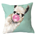 Axyaa Alpaca and Cactus Pattern Pillowcase for Home Sofa Decoration