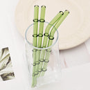 Axyaa 8pcs High Borosilicate Glass Drinking Straw Set, Reusable Eco-Friendly Bar Accessories
