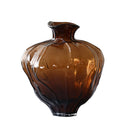 Axyaa Brown Wavy Transparent Glass Vase for Home Decoration & Hydroponics