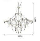 Axyaa Firefly Crystal Chandelier: Modern Art Deco Stainless Steel Lighting