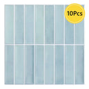 Axyaa Self-adhesive Green 3D Bathroom Tile Stickers, 10pcs Water/Mold Resistant 30x30cm