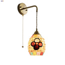 Axyaa Modern Glass Shell Wall Sconce Light with Pull Chain Switch