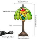 Axyaa Stained Glass Parrot Lamp: Green Bird Style Table Lamp for Home Office Decor