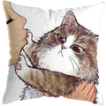Axyaa Cute Cat Kiss Love Pillowcase 45x45cm - Home Decor Short Plush Pillow Cover