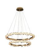 Axyaa Gold Metal LED Chandelier for Modern Home Decor