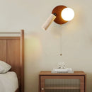 Axyaa Vintage LED Wall Sconce, Rotatable Yellow Travertine Lamp for Bedroom, Living Room