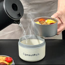 Axyaa Stainless Steel Insulated Round Lunch Box with Keep Warm Food Jar