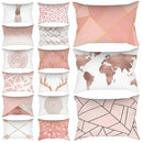 Axyaa Pink Geometric Stripes Pillow Cover for Home Decor and Living Room