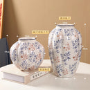 Axyaa Blue & White Porcelain Vase: Elegant Home Decor for Living Room, TV Cabinet & Dining Table