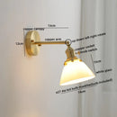 Axyaa Modern LED Glass Copper Wall Lights with Knob Switch for Bedroom & Living Room