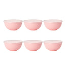 Axyaa Pink Plastic Bowls with Lids - Set of 4 - Reusable for Home, Kitchen, and On-the-Go
