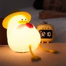 Axyaa Duck Patting Silicone Night Light: Rechargeable LED, Cute Children's Lamp, Home Decor