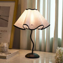 Axyaa Wabi-sabi Petal Table Lamp E27 LED Fabric Shade for Living Room & Bedroom