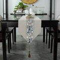 Axyaa Chinese Style Retro Table Runner with Tassel - Home Decor Embroidery Textile