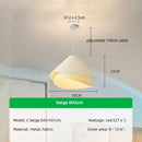Axyaa Creamy Fabric LED Chandelier, Minimalist Bedroom Dining Room Pendant Light