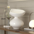 Axyaa Minimalist Abstract Resin Vase with Artificial Flowers Desk Decor