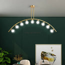 Axyaa Glass Ball LED Pendant Chandelier for Modern Minimal Decor in Gold